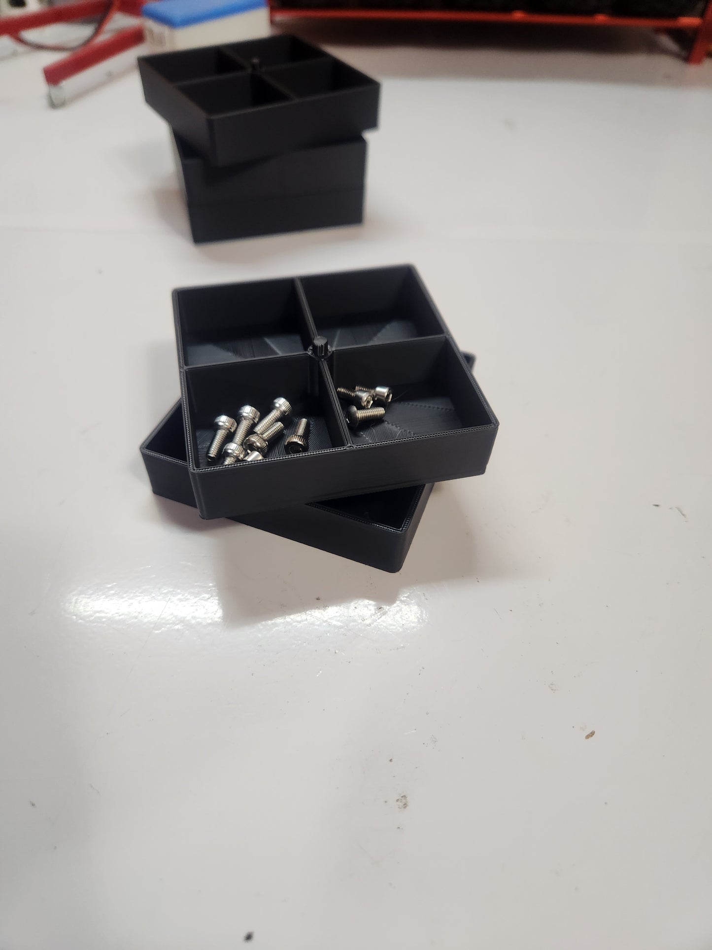 Stackable Screw bins x4